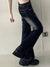 Y2k Black Gray Flared Jeans