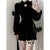 Velvet Black Bodycon Dress