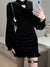 Velvet Black Bodycon Dress