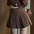 Dark Academia Brown Warm Mini Skirt