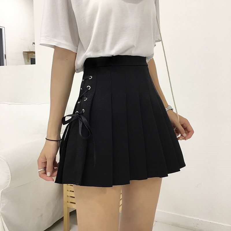 Kawaii Gothic Pleated Mini Skirt - Shoptery