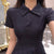 Korean Short black pleated dress
