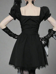Alt Goth A-line Bandage Corset Dress Shoptery