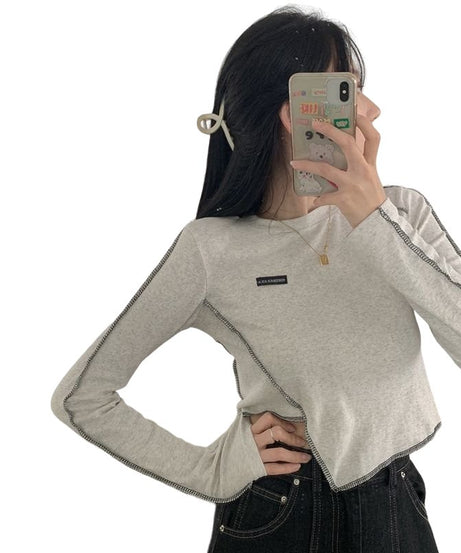 Aesthetic Asymmetrical Crop Top - Crop Tops