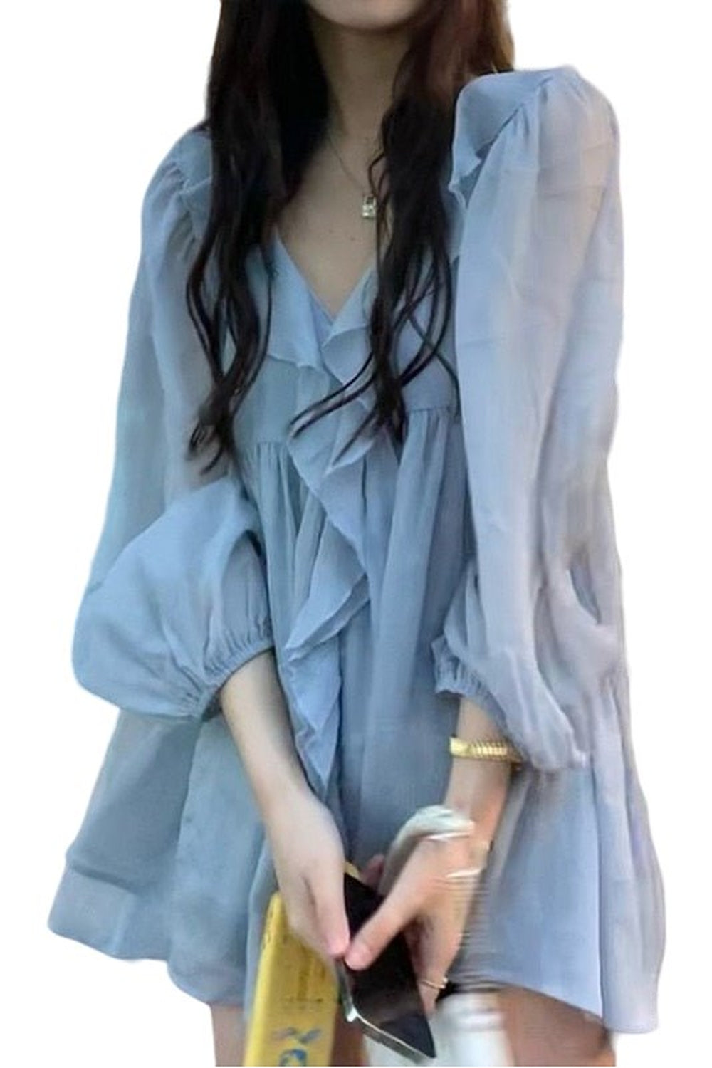 Aesthetic Blue Summer Blouse - Blouses