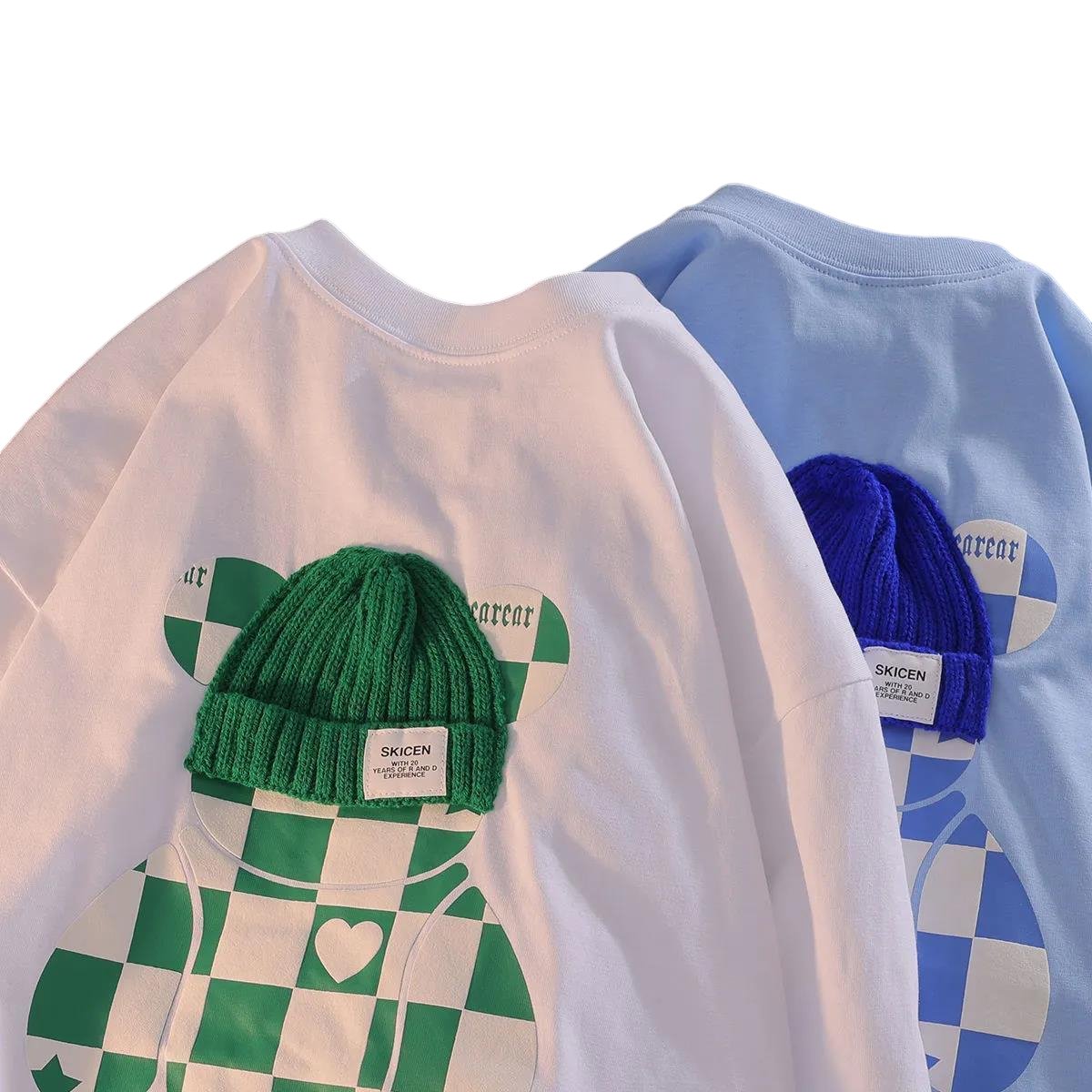 Aesthetic Checkerboard Print T-shirt - T-shirts