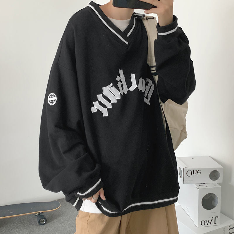 Buy Aesthetic Letter Print Oversize Sweatshirt - Shoptery