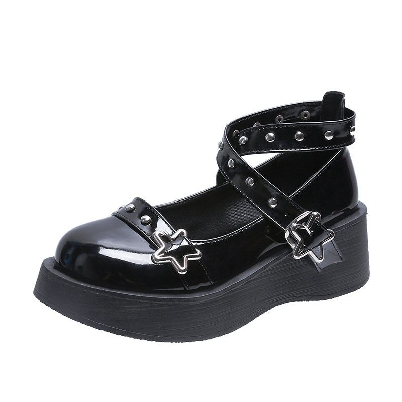 Aesthetic Star Buckle Shoes - Shoes