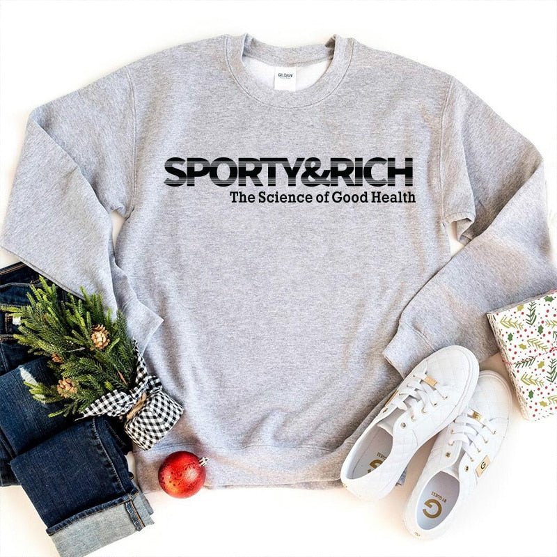 Aesthetic Sweatshirt "Sporty & Rich" - Sweatshirts