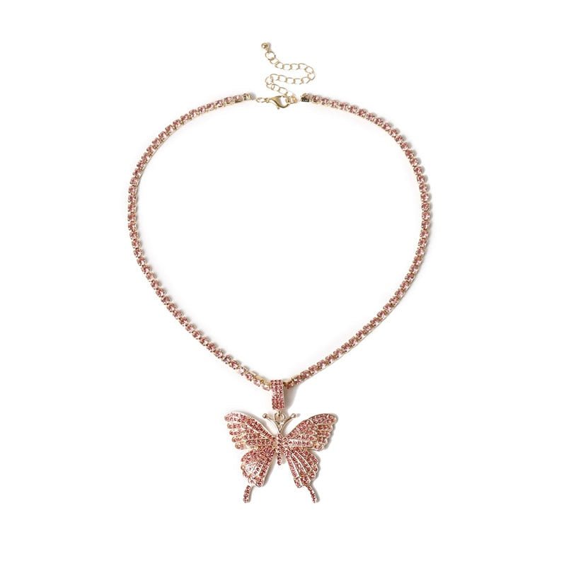 Alt Big Butterfly Pendant Necklace - Necklaces