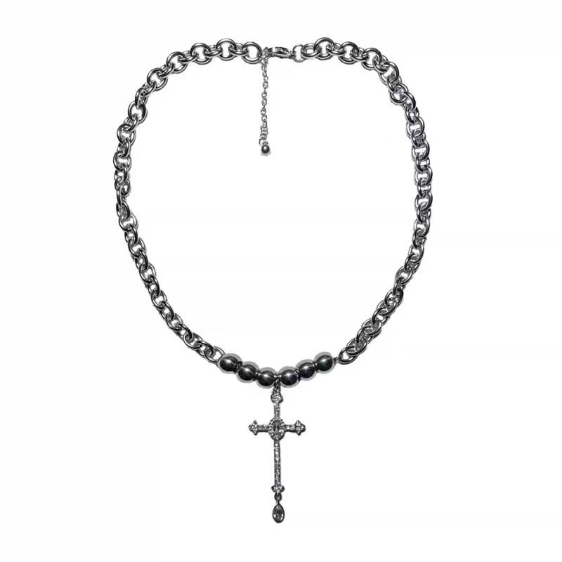Alt Crystal Cross Necklace -