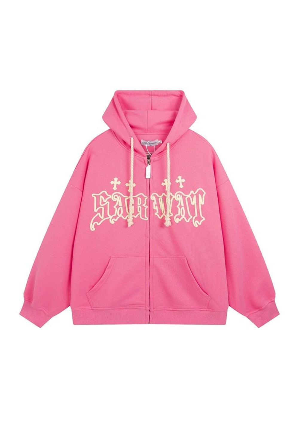 Fall Alt Cute Zip Up Hoodie pink Shoptery