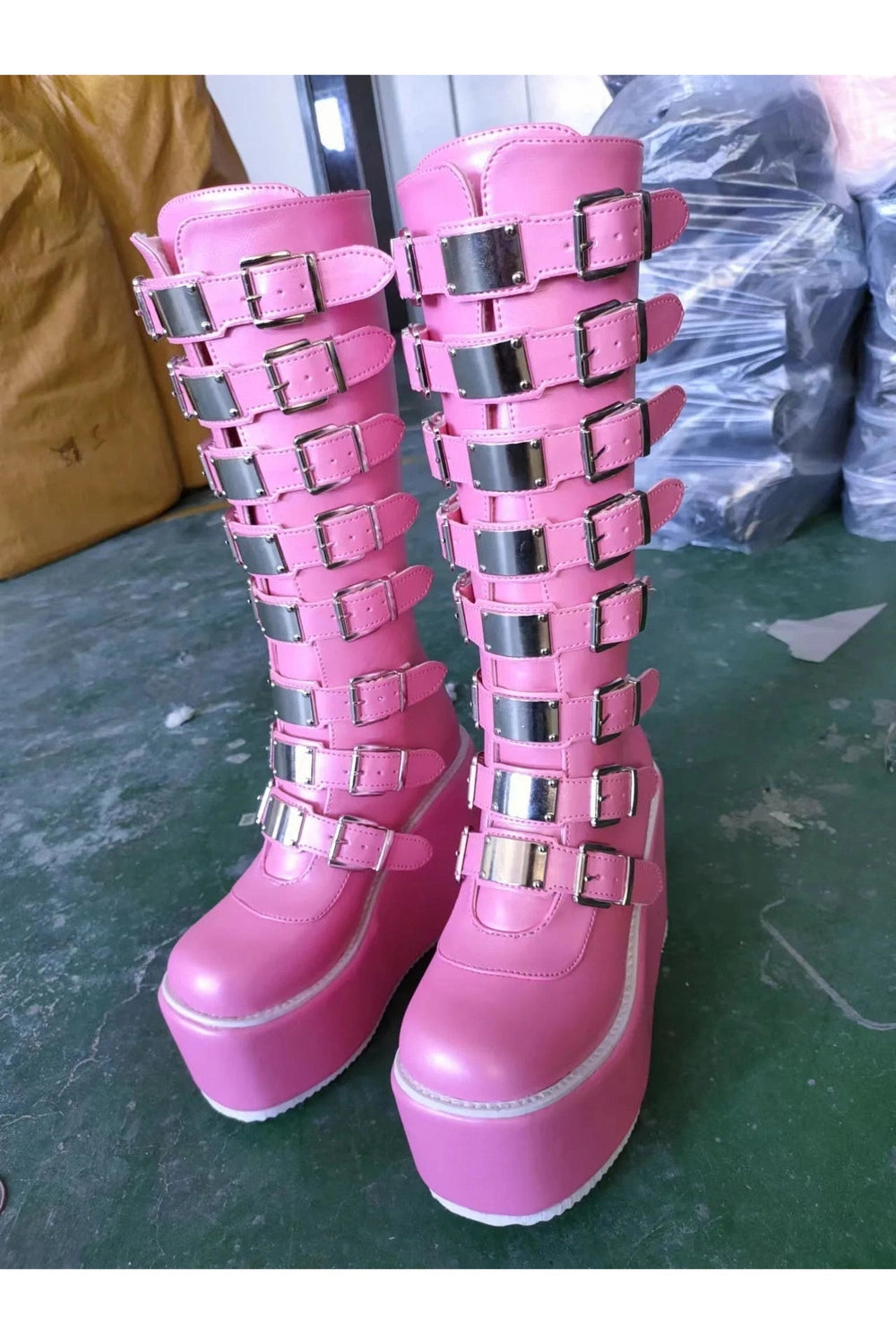 Alt Heart Buckle Knee Boots Shoptery