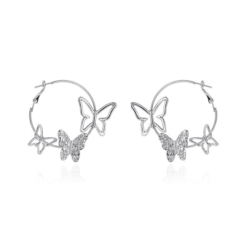 Alt Style Butterfly Shaped Earrings - Earrings