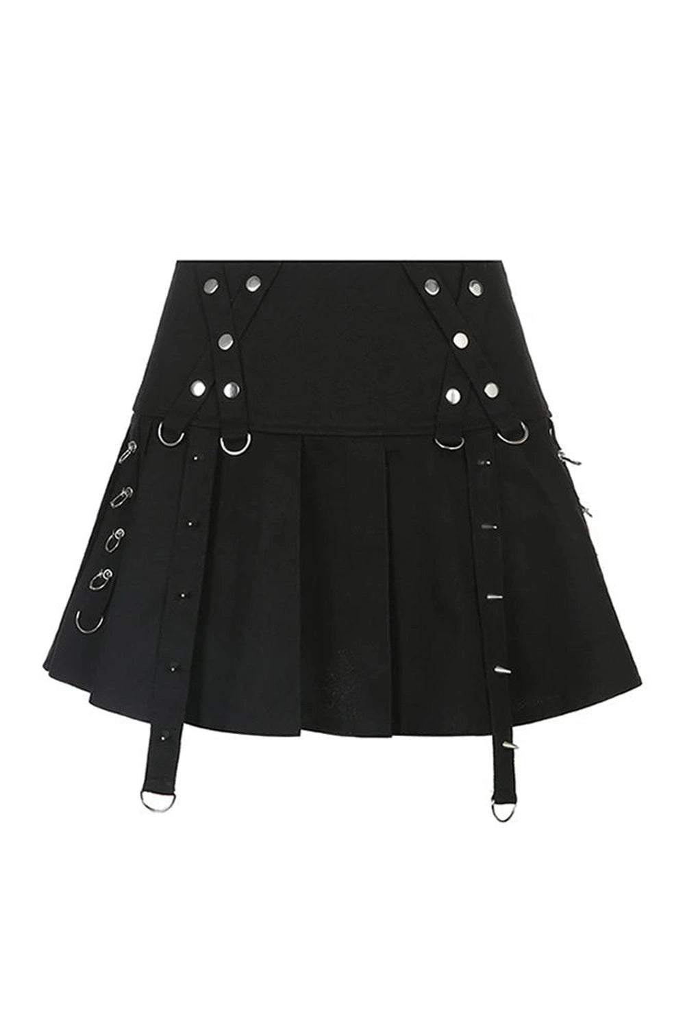 Alt Style Pleated Mini Skirt Black Shoptery