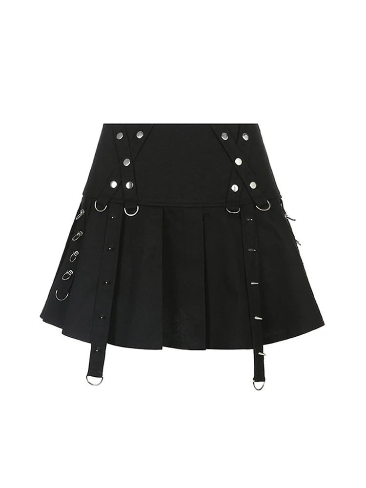 Alt Style Pleated Mini Skirt -