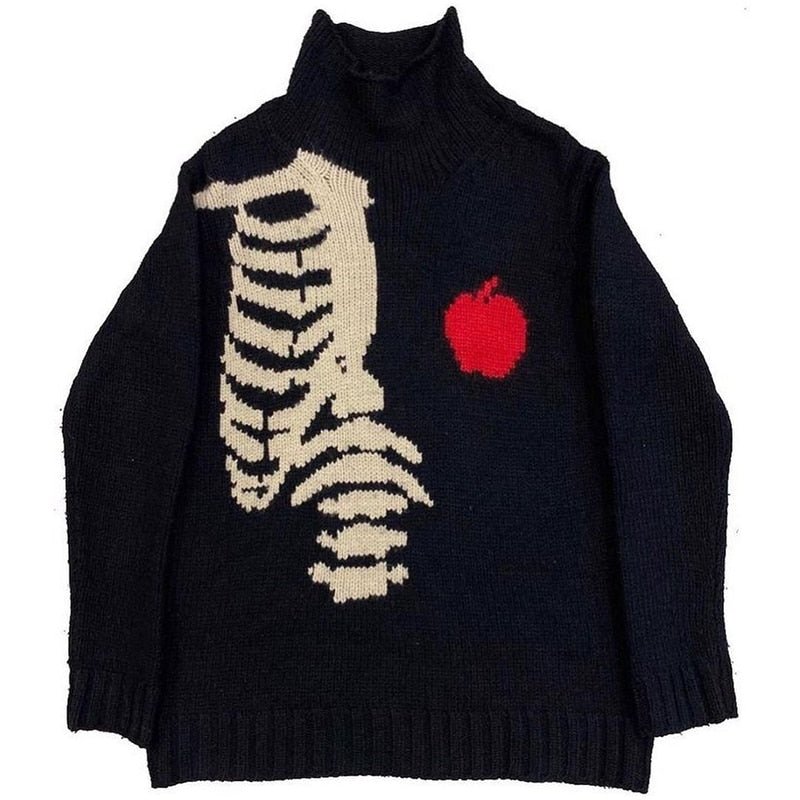 Alt Style Skeleton Knit Sweater - Sweaters