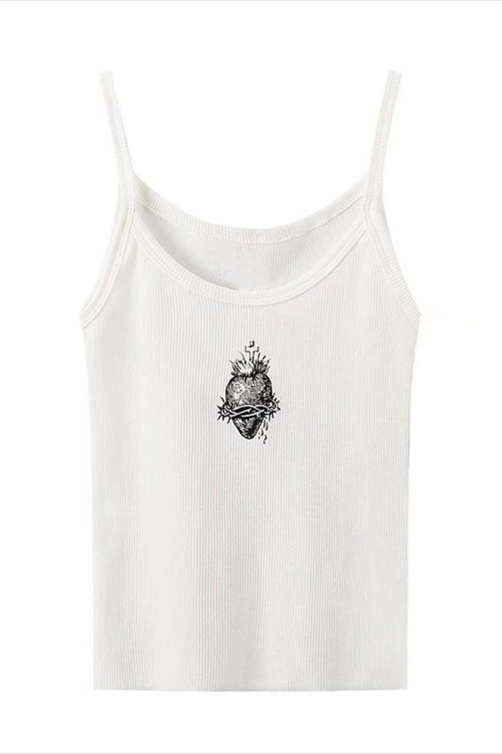 Alt Style White Tank Top - Crop Tops