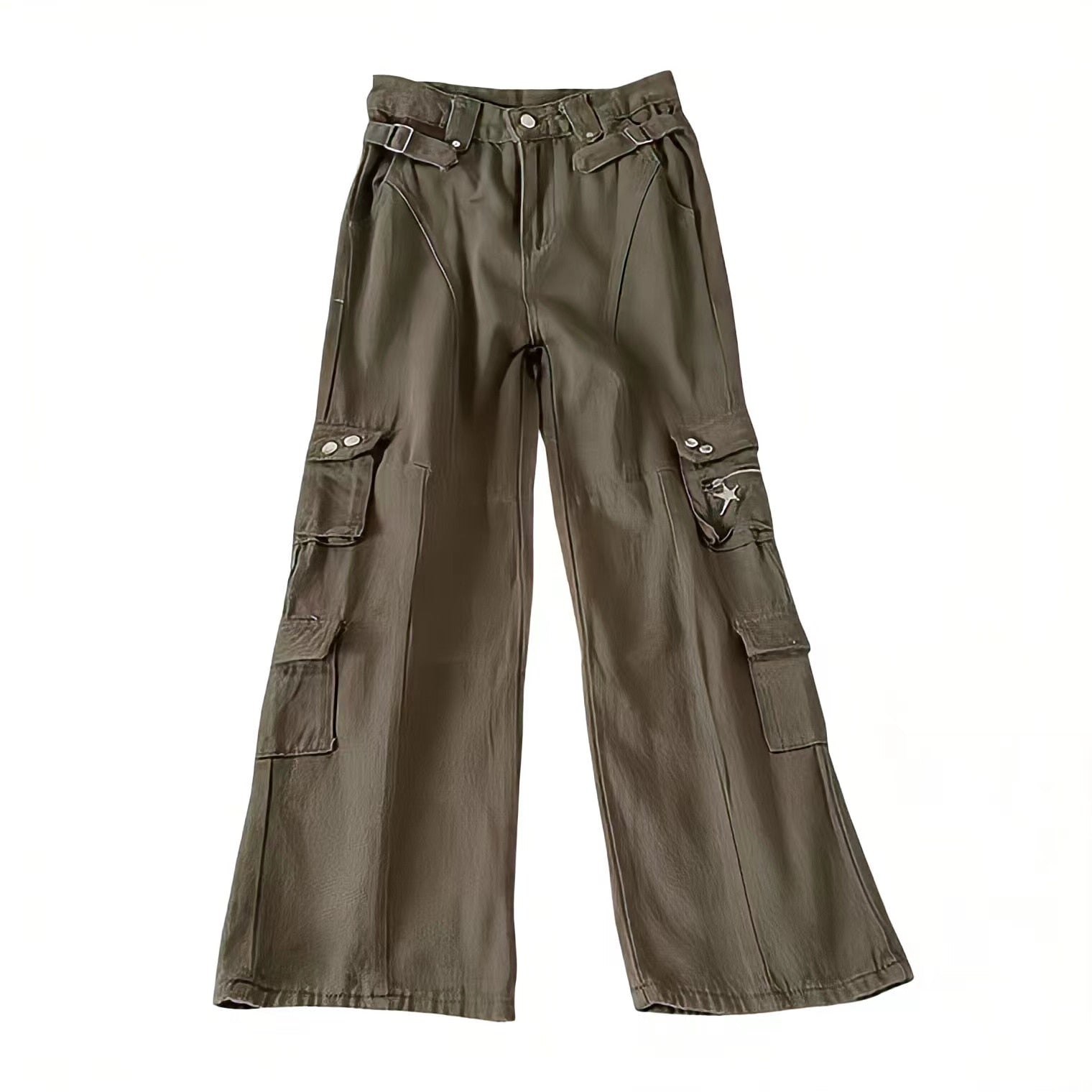 American Style Brown Cargo Pants Brownish-green Shoptery
