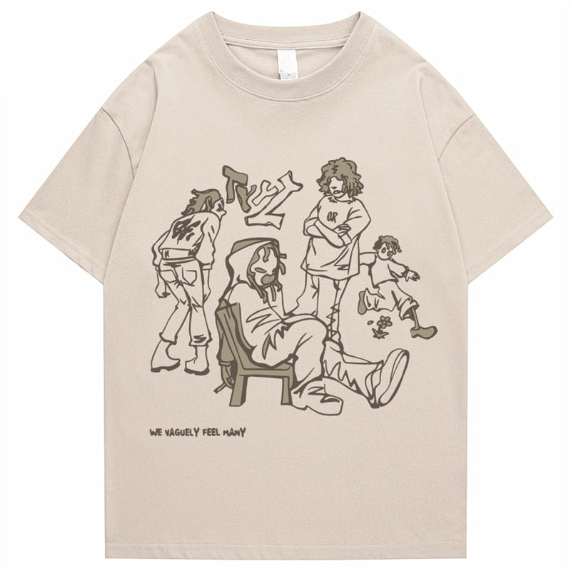 Anime Graphic Streetwear T-shirt - T-shirts