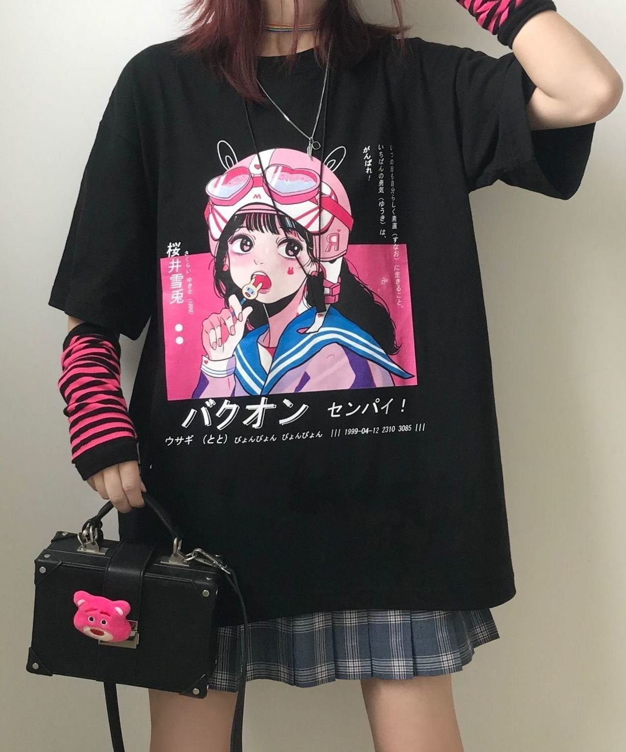 Anime Harajuku Black T-shirt - T-shirts