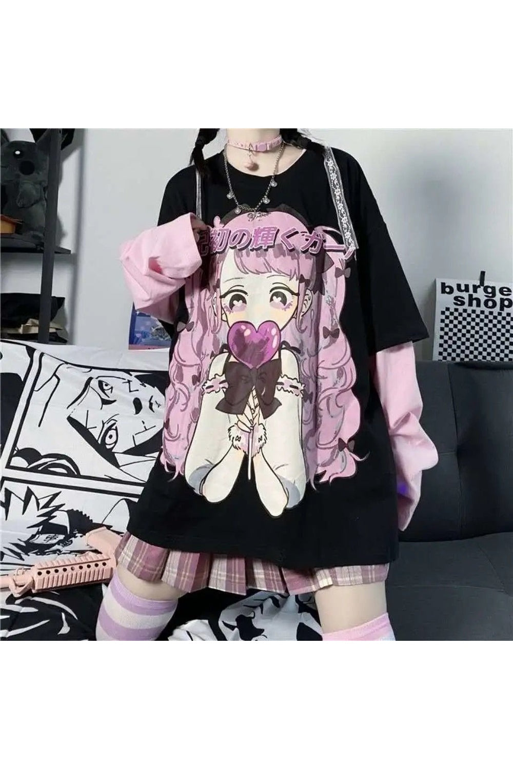 Anime Harajuku Loose Kawaii Sweatshirt - Sweatshirts