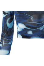 Aqua Swirl Crop Top Shoptery