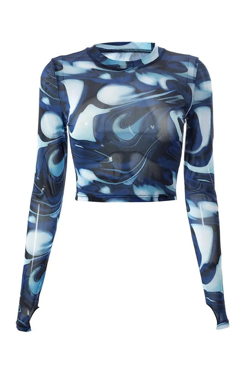 Aqua Swirl Crop Top -