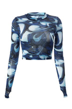 Aqua Swirl Crop Top a Shoptery