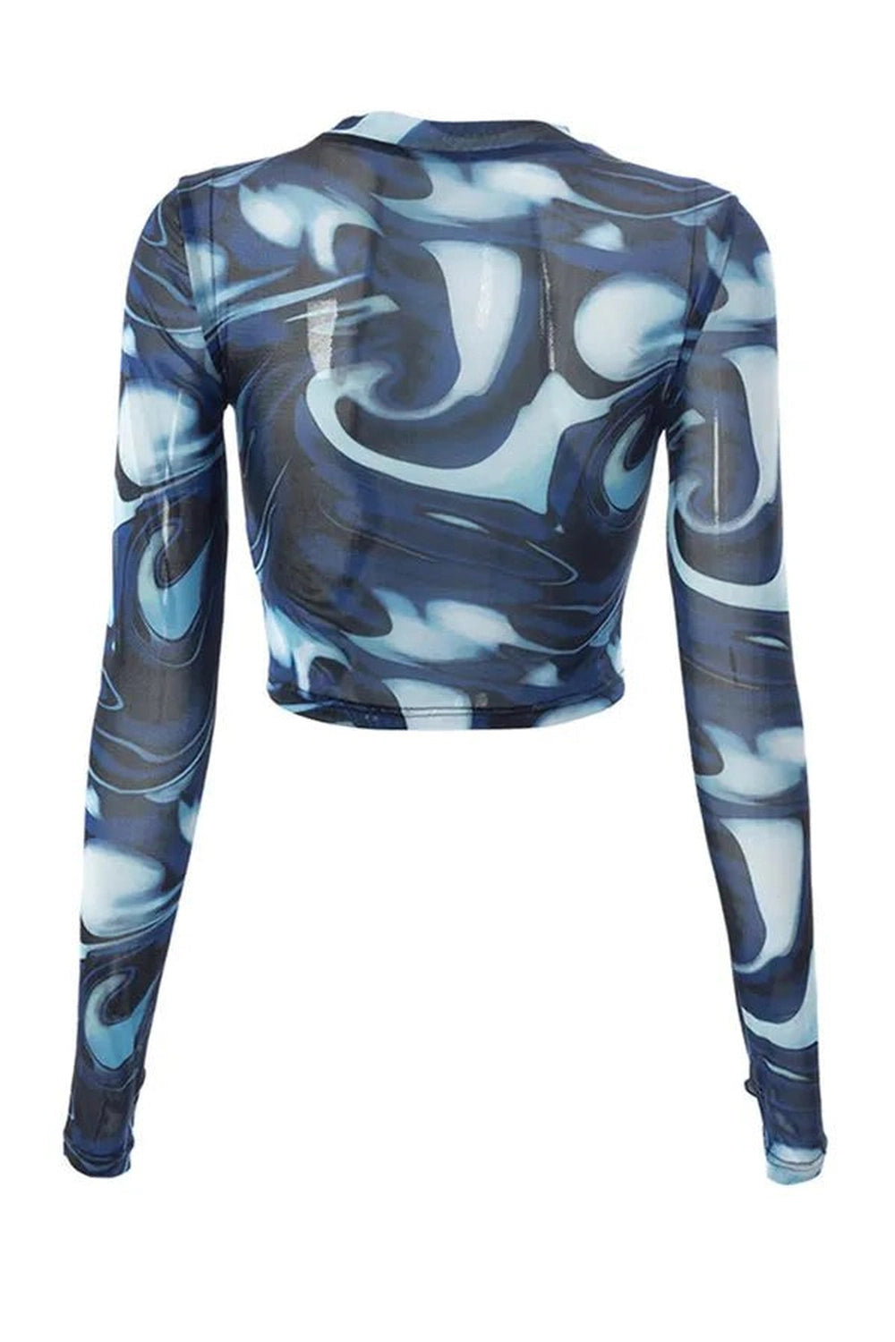 Aqua Swirl Crop Top Shoptery