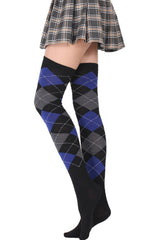 Argyle High Elastic Stockings 03 One Size Shoptery