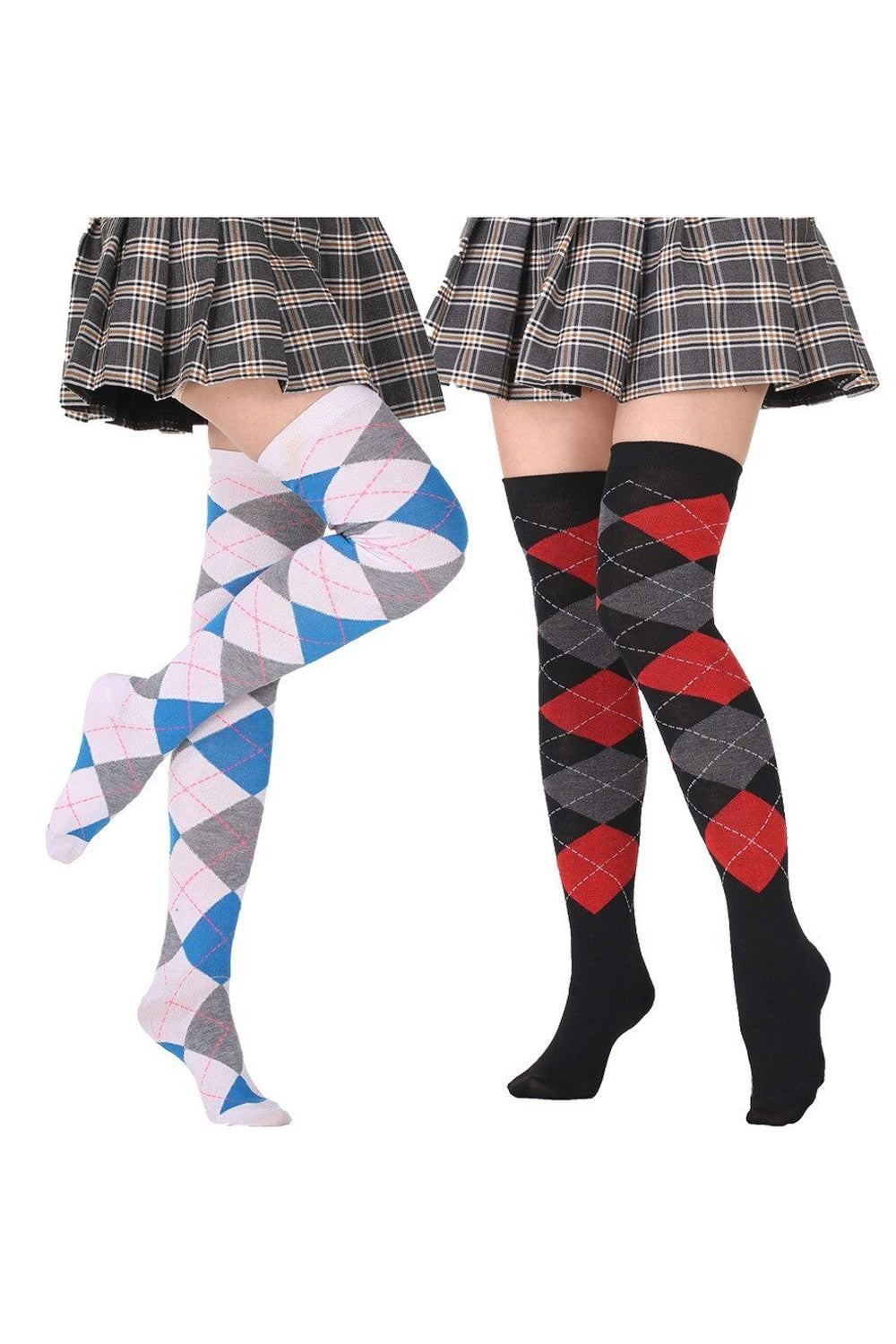 Argyle High Elastic Stockings Shoptery