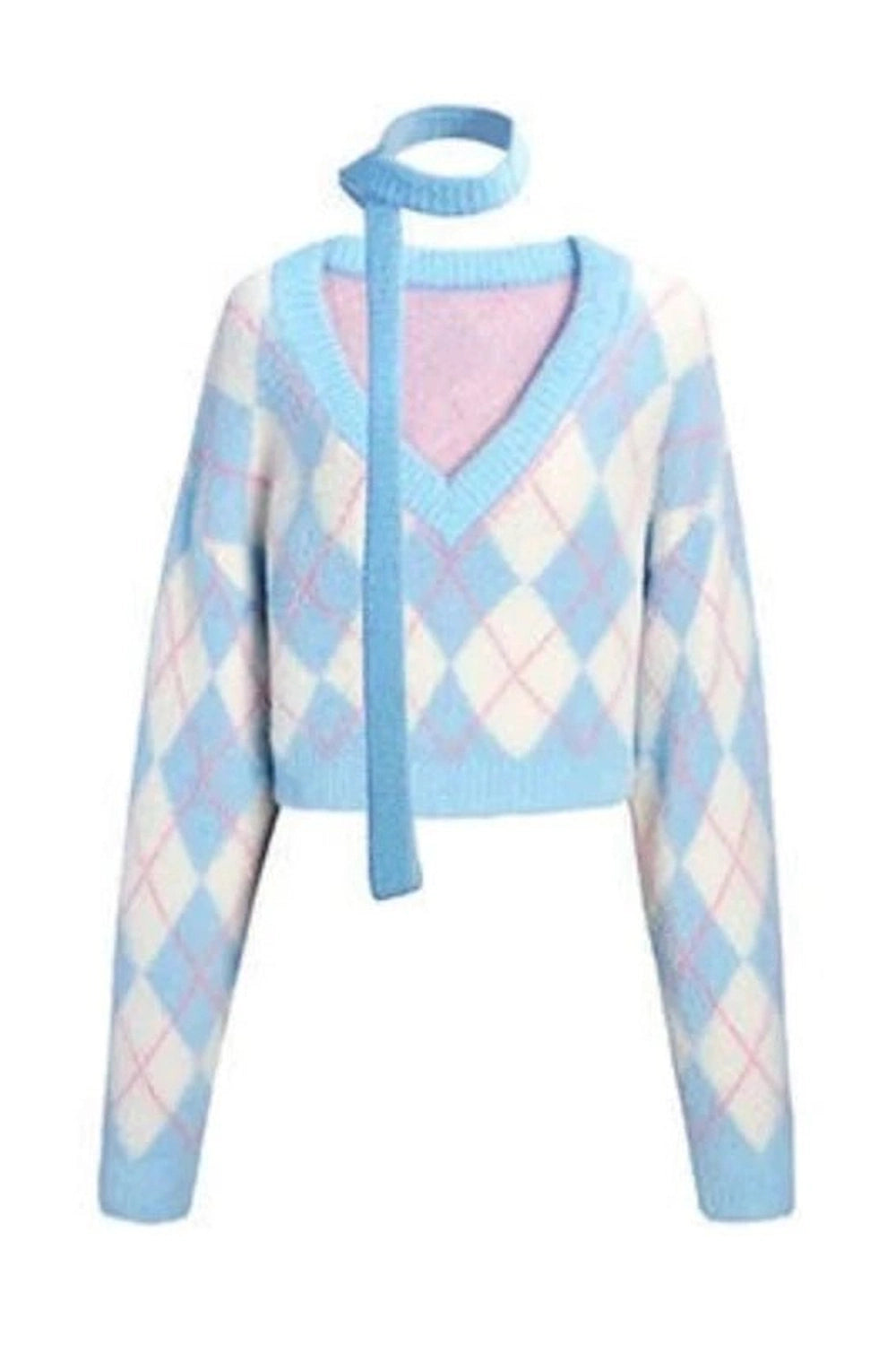 Argyle Sweet College Spring Pullover -