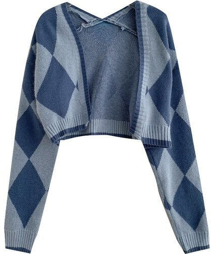 Argyle Vintage College Cardigan - Cardigans