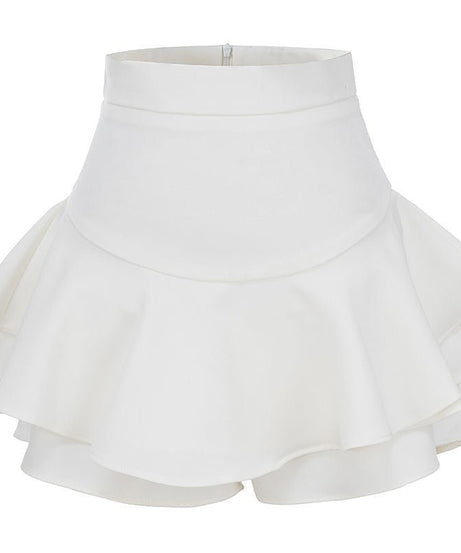 Asymmetrical Ruffles Mini Skirt - Skirts