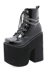 Alt Autumn Buckle Strap Combat Boots black shoes Shoptery
