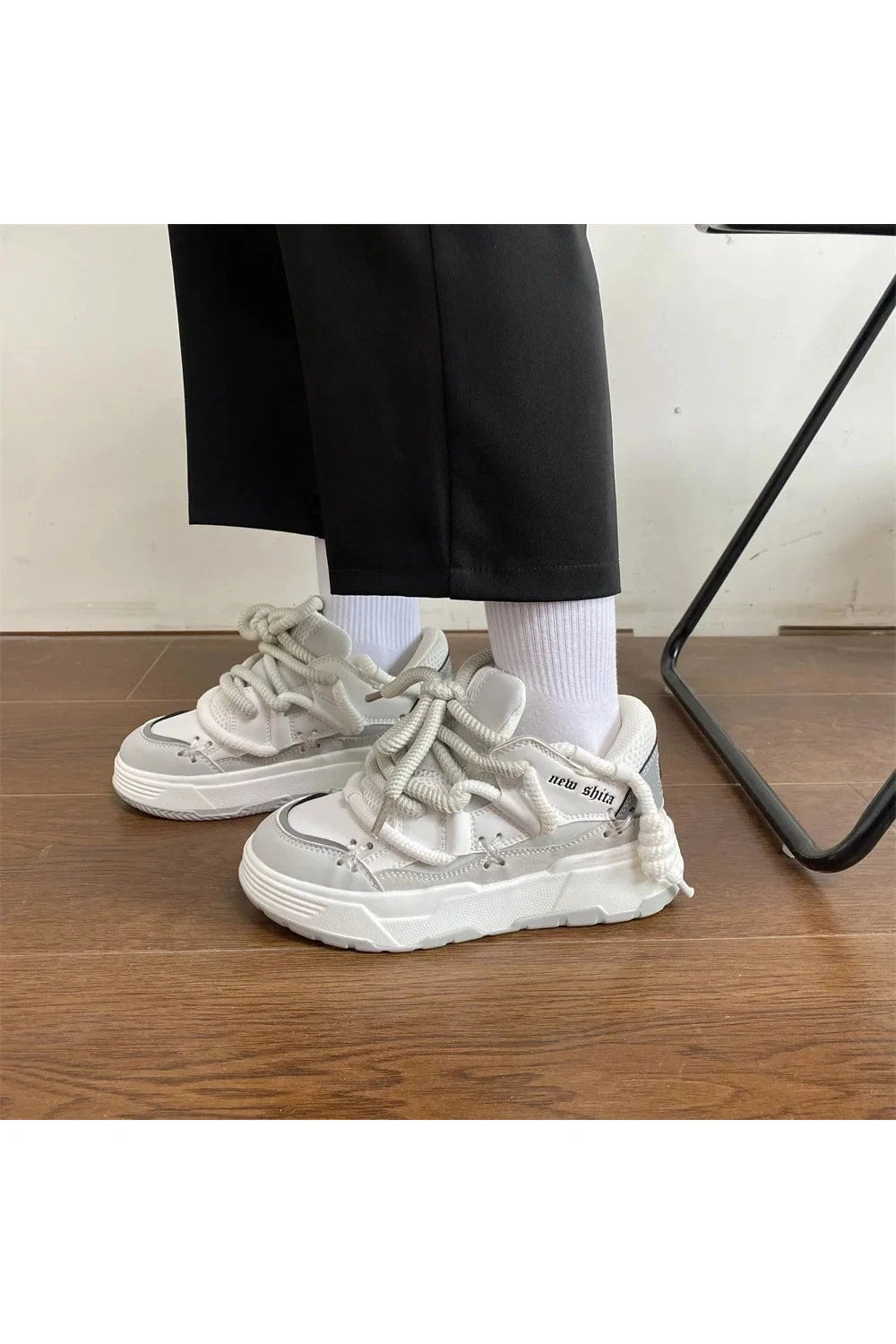 Kawaii Azure Wave Sneakers white grey Shoptery