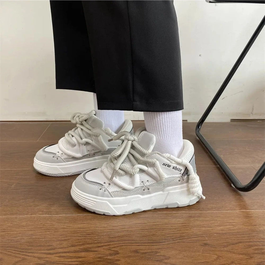 Kawaii Azure Wave Sneakers white grey Shoptery