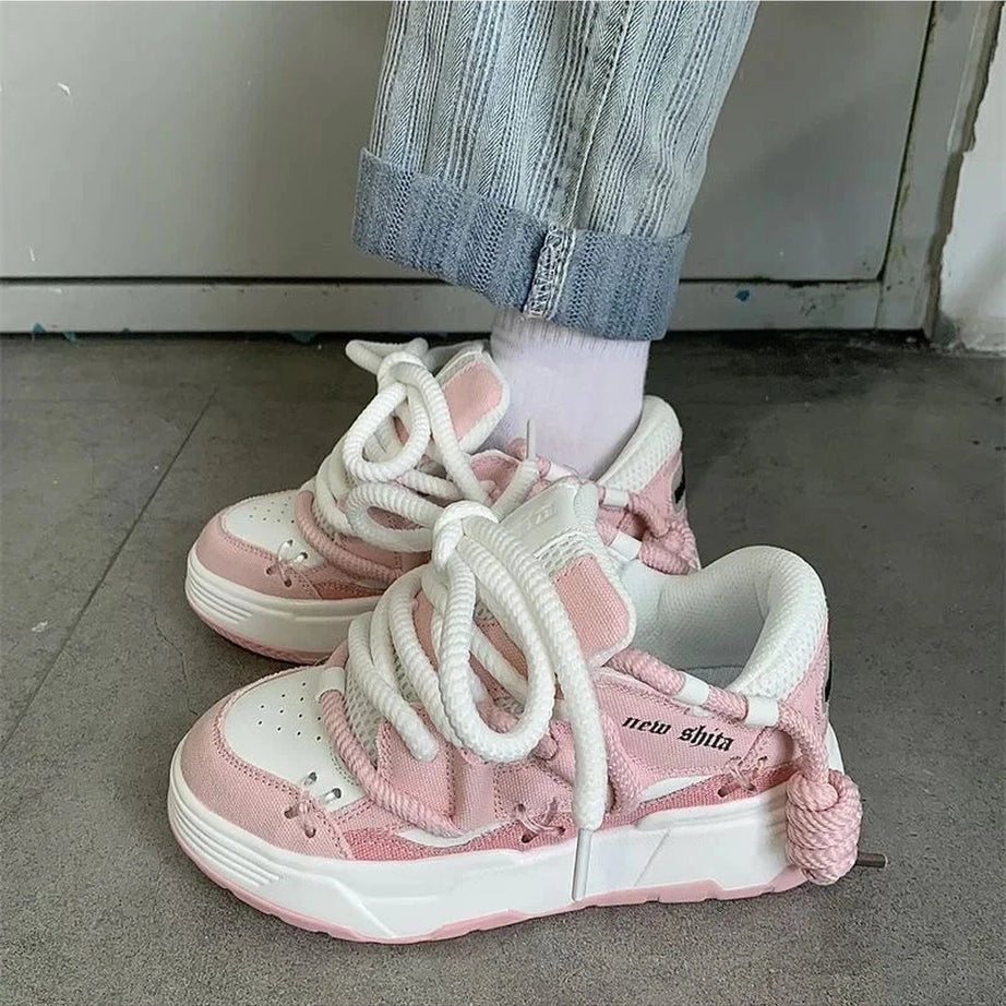 Kawaii Azure Wave Sneakers Pink Shoptery