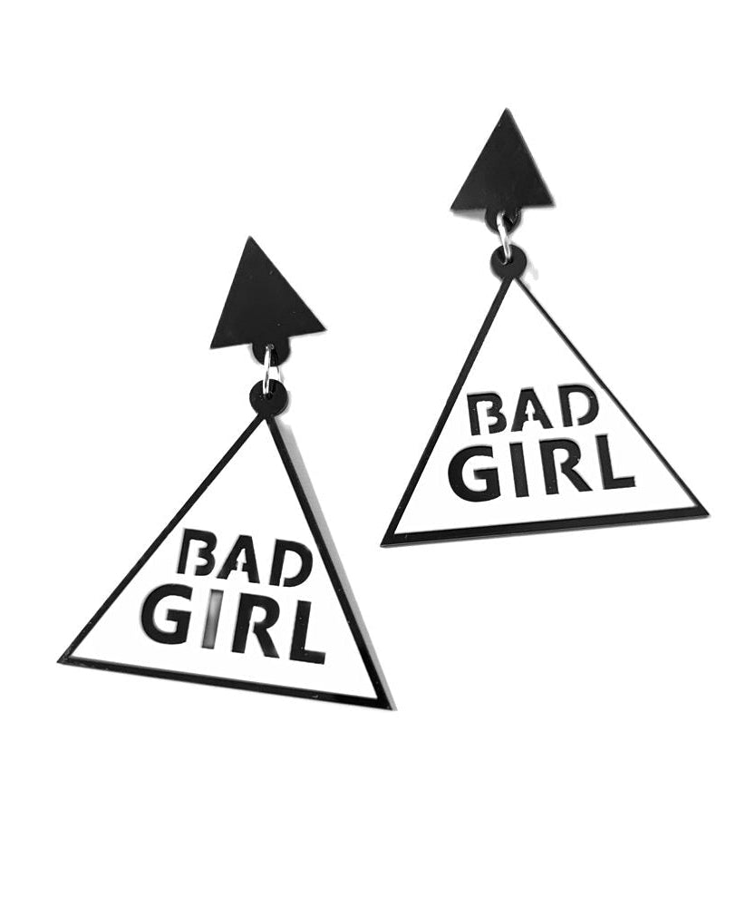 Baddie Bad Girl Black Earrings - Earrings