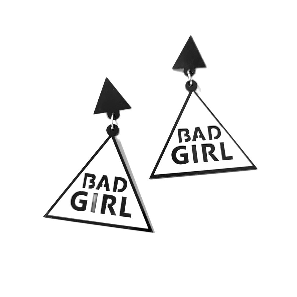 Baddie Bad Girl Black Earrings - Earrings