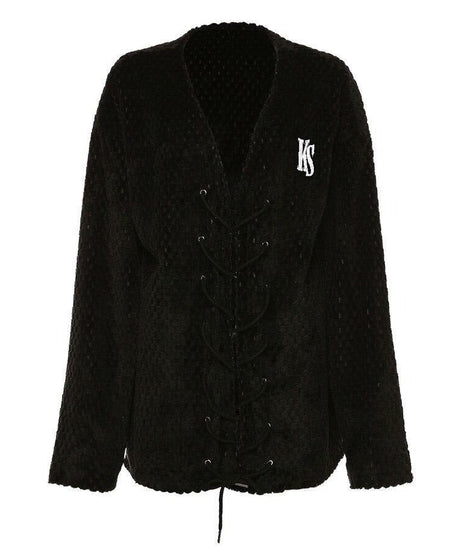 Baddie Letter Print Warm Jacket - Coats & Jackets