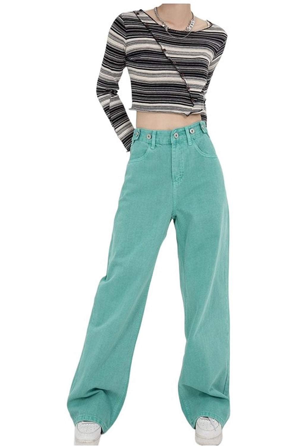 Baggy Green Jeans - Jeans