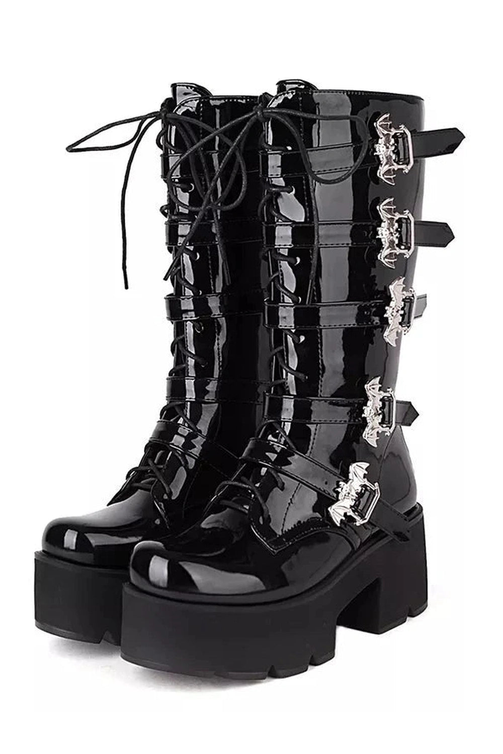 Bat Buckle Alt Gothic Boots Shoptery