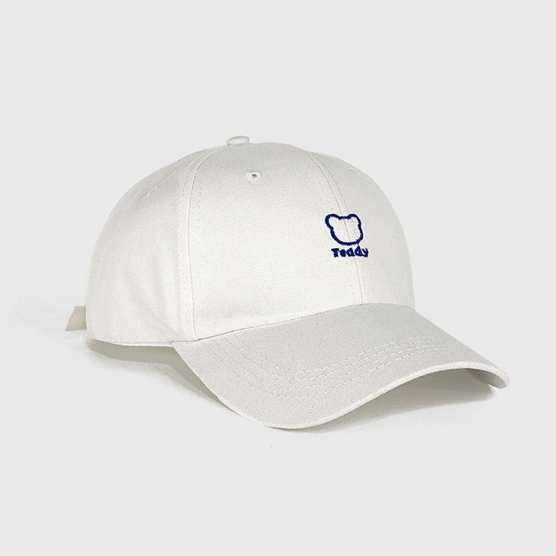 Bear Embroidery Baseball Hat - Hats