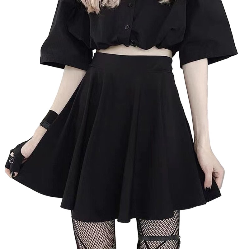 Black Gothic Skirt - Skirts