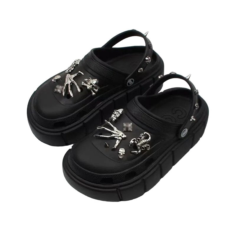 Black Platform Slippers -