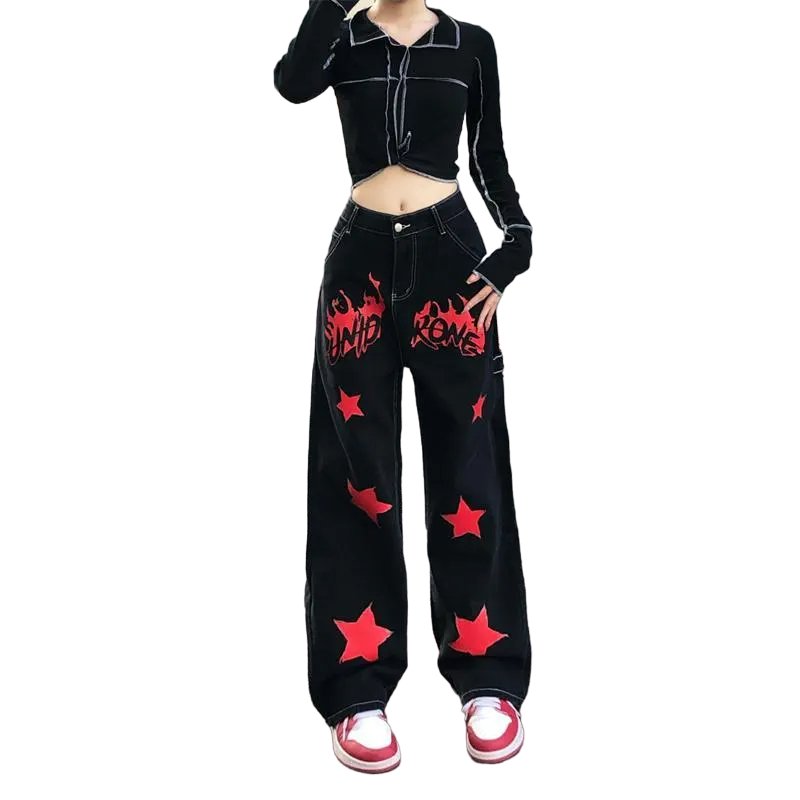 Black Red Star Jeans - Jeans