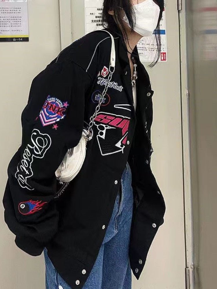 Fall Black Retro Casual Jacket Shoptery