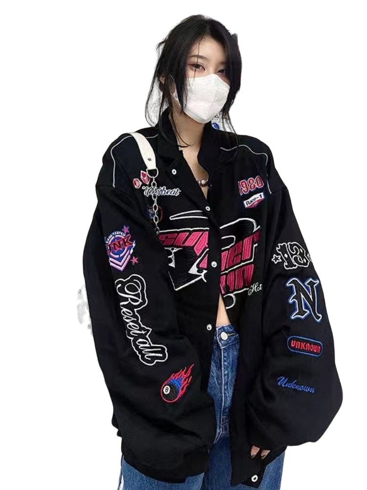 Fall Black Retro Casual Jacket Shoptery